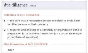 due diligence def